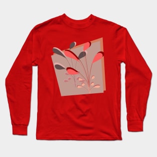Red Pink and Black Contrast in Color Long Sleeve T-Shirt